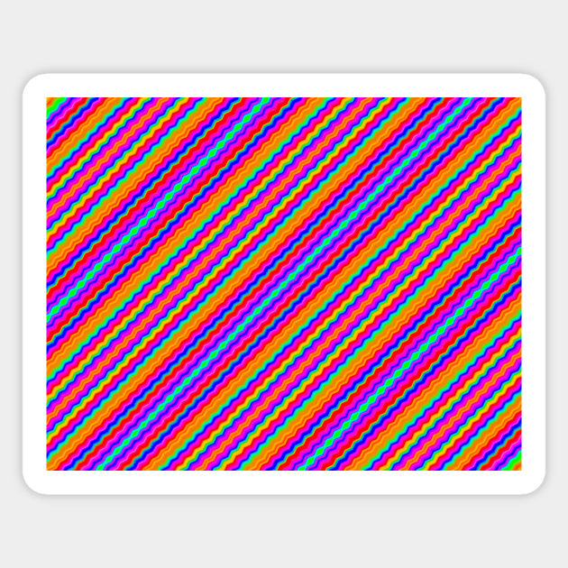 Bright Rainbow Diagonal Stripes Sticker by Amanda1775